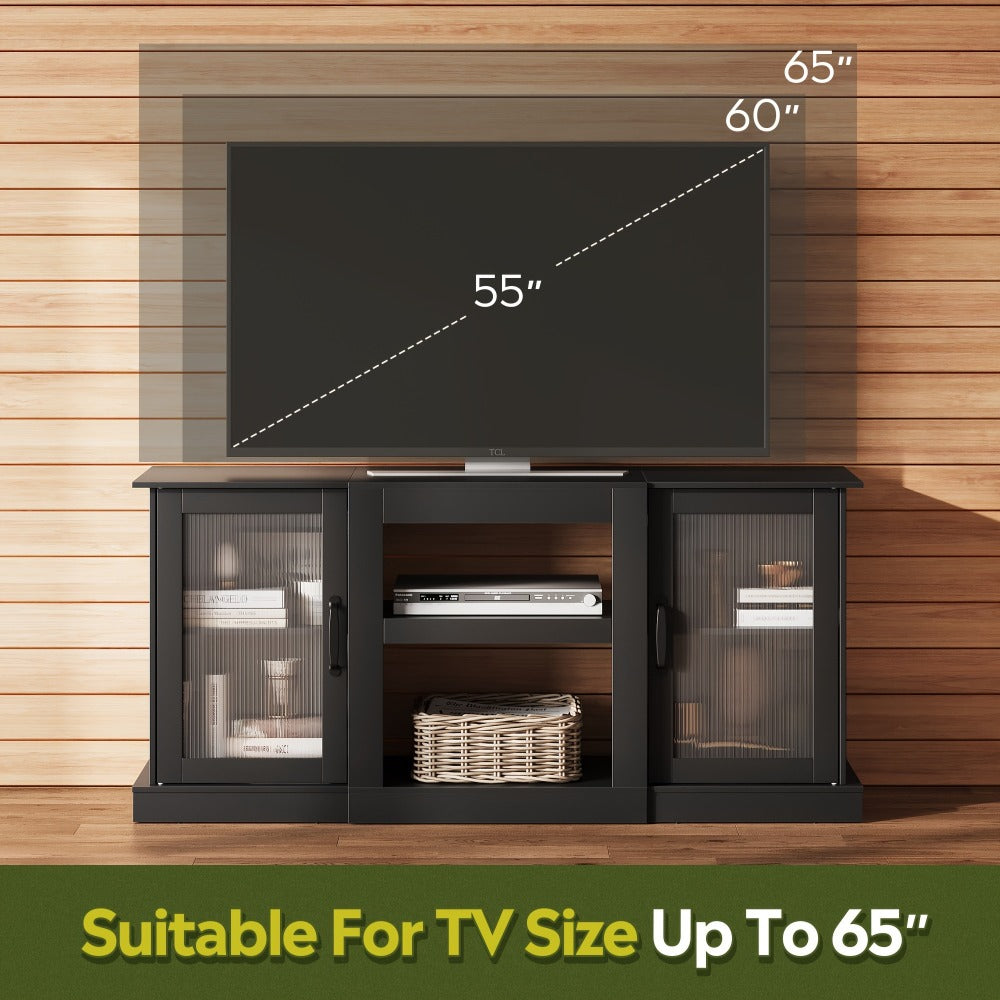 65-Inch TV Stand with Open Shelves and Multiple Color Options for Living Room detail image - detail view 7
