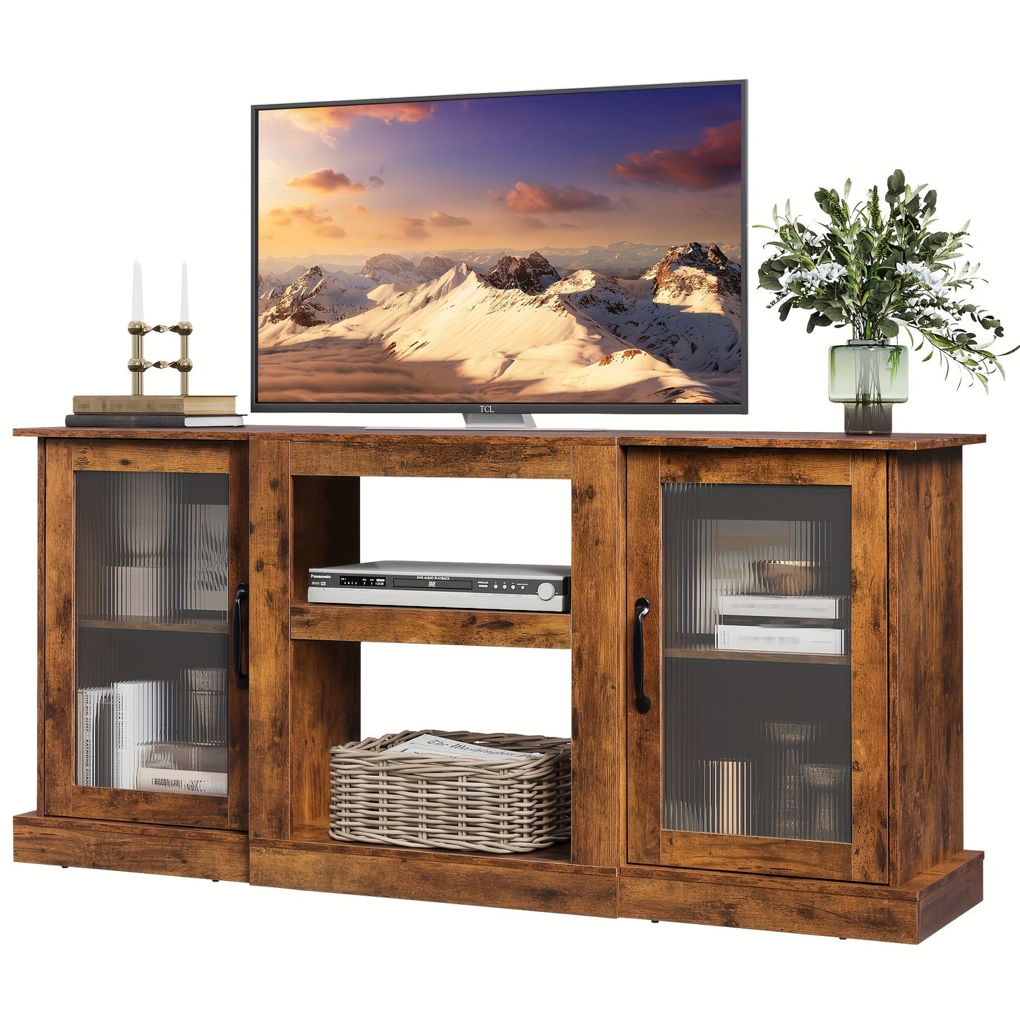 TV Stand shown in the Rustic Brown option