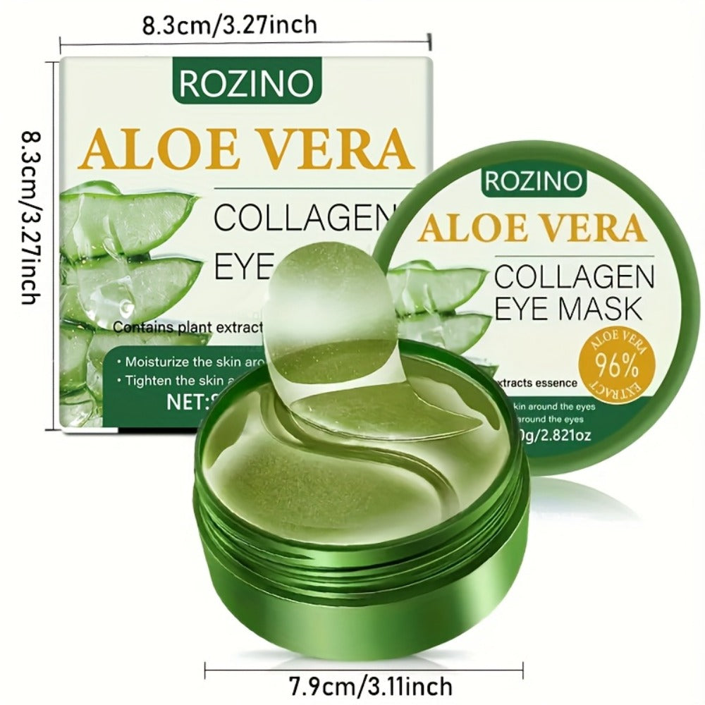 Under Eye Patches 60pcs Aloe Vera & Collagen Cooling Gel Eye Masks for Dark Circles Puffiness Wrinkles Swollen Eyes Instant Lift Deep Moisturizing Skincare 80g