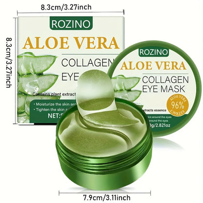 Under Eye Patches 60pcs Aloe Vera & Collagen Cooling Gel Eye Masks for Dark Circles Puffiness Wrinkles Swollen Eyes Instant Lift Deep Moisturizing Skincare 80g