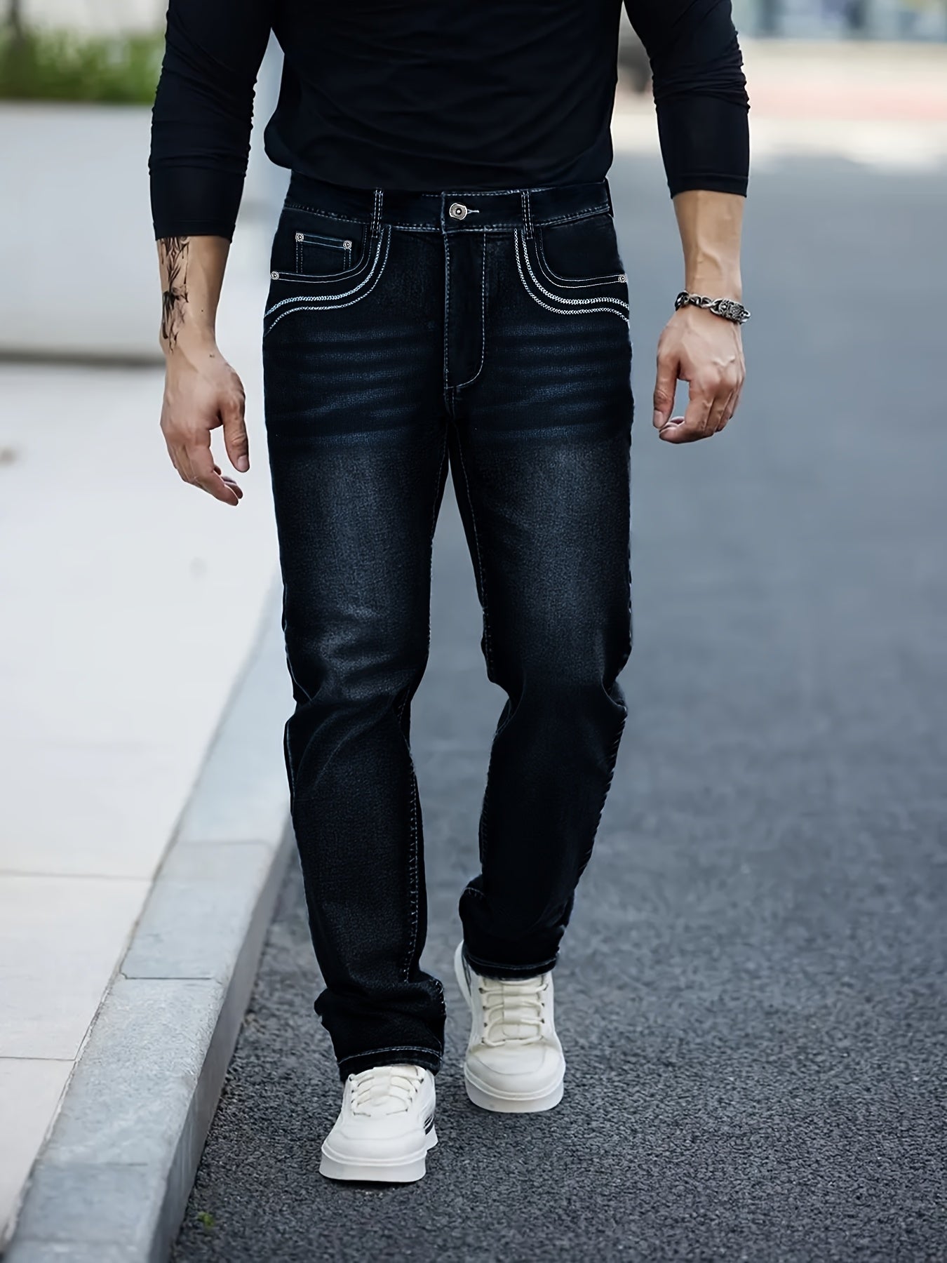 Men's Slim Fit Jeans - Classic Wash Clean Finish Travel 172325