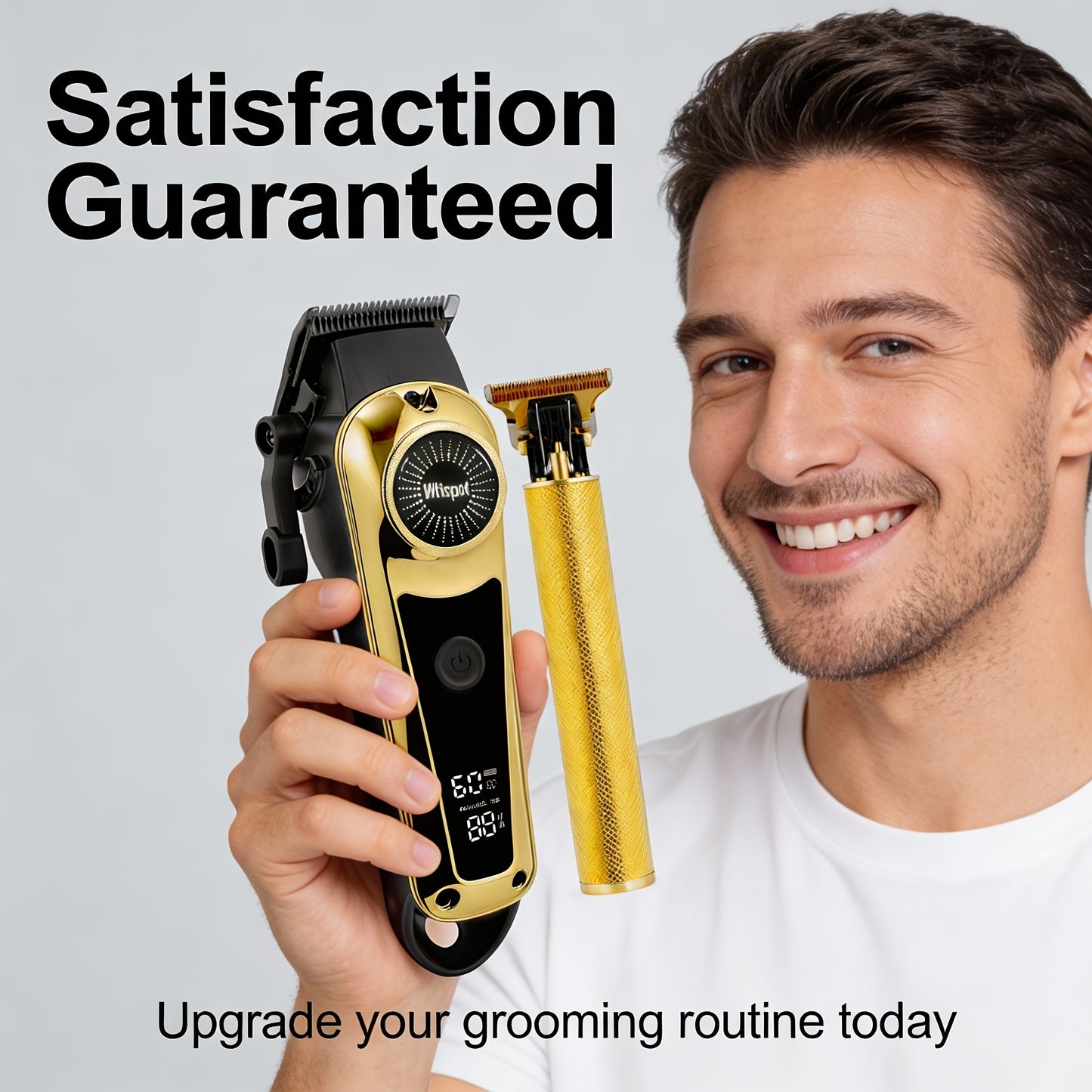 Cordless Hair Clipper & Beard Trimmer Set for Men — USB Rechargeable with Battery Indicator, 4 Comb Attachments, Professional Home Barber Kit for Hair Cutting & Grooming, Travel-Ready Gift for Men
