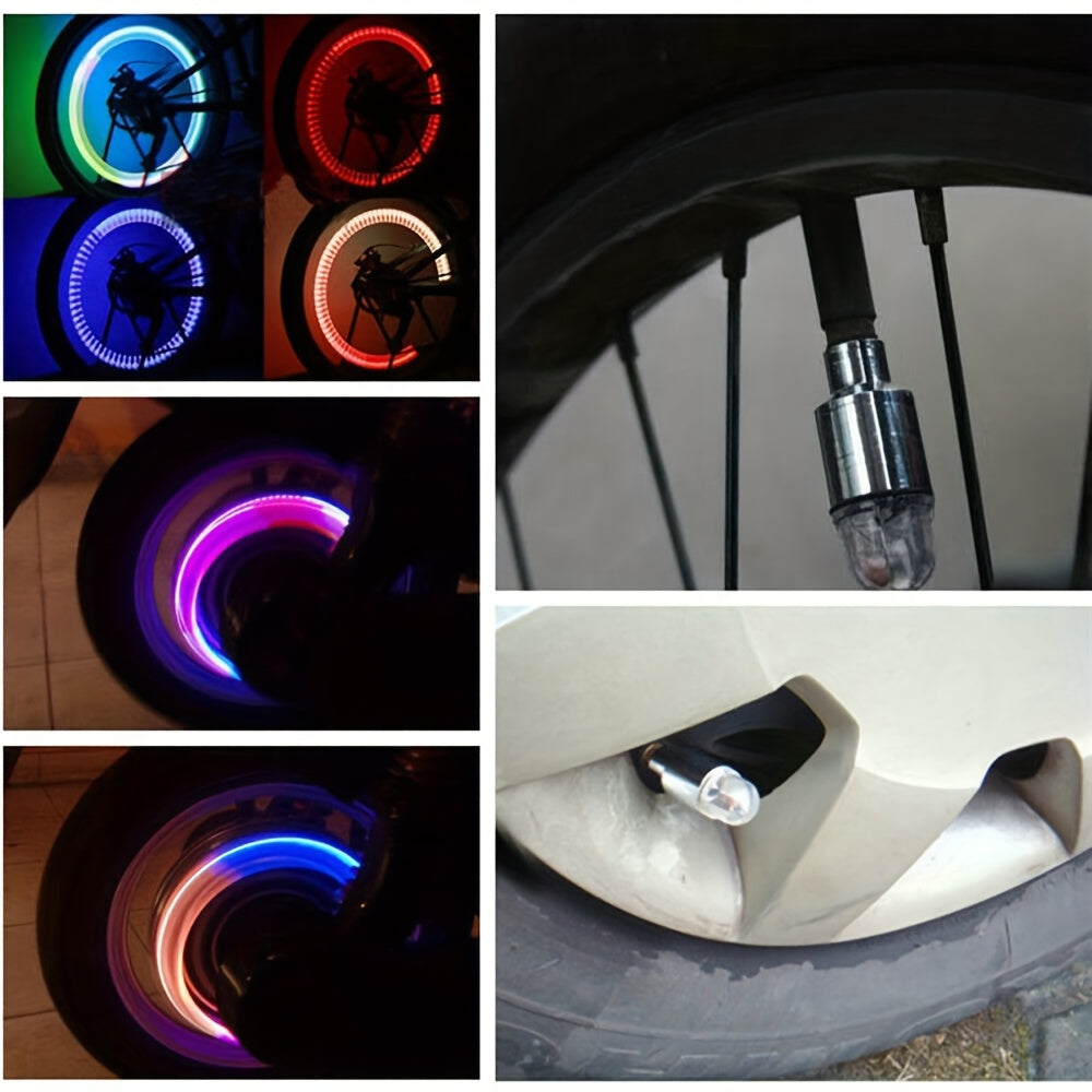 12pcs Colorful Wheel Light Cap Car Tire Valve Core
