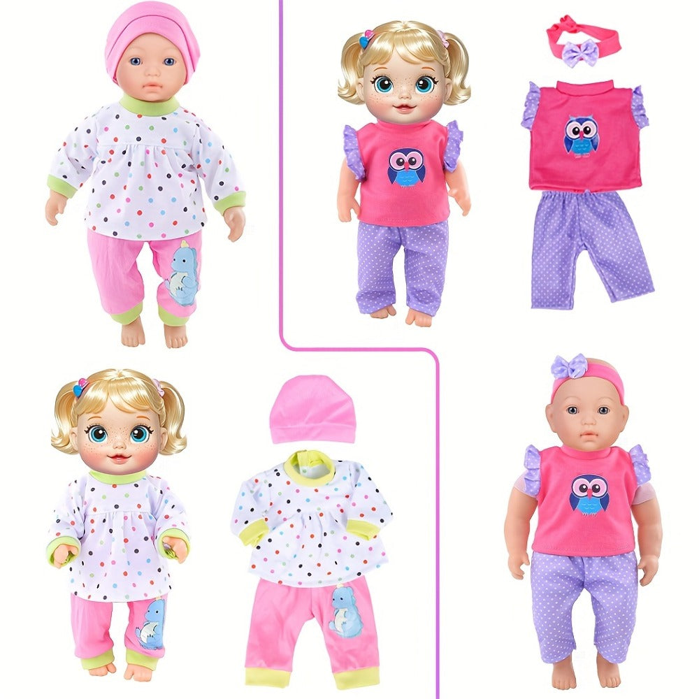 Baby Doll Clothes Set 10 Outfits for 10 12 14 Inch Newborn Dolls Unique Designs Easy On Off Doll Clothing Pack No Doll Included Birthday Christmas Gift for Kids Ages 3+