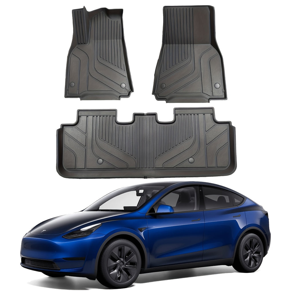 3pcs for Model Y 2020-2024, Front and Rear Floor Mats and Trunk Mat, Made of TPE Material, All-weather Protection, Specially Designed for 5 Seats