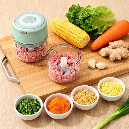 Mini Food Processor USB Rechargeable Electric Chopper 9.47oz – Portable Wireless Meat Grinder & Blender for Garlic, Vegetables, Fruit, Ginger & Chili, Compact Kitchen Tool for Home Office Travel
