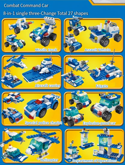 City Police Building Blocks Set 700 Pieces – Patrol Car Truck with Action Figures, Brick Toy for Boys Role Play STEM, Birthday Christmas Halloween Thanksgiving Gift Ages 6 7 8 9 10