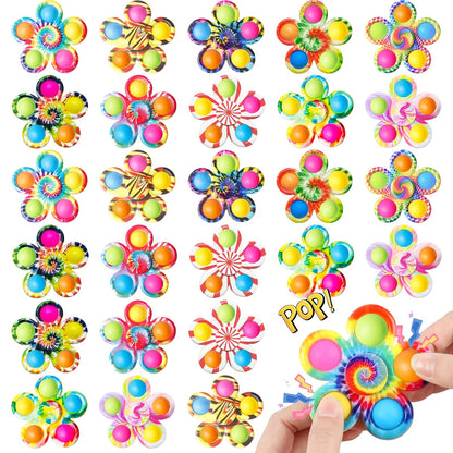 Fidget Spinners Bulk 32 Pack – Bubble Pop Sensory Spinner Toys for Kids Adults ADHD Anxiety Relief Classroom Rewards Birthday Party Favors Goodie Bag Fillers
