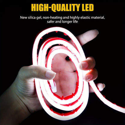 Car Hood LED Light Strip – 79" / 6FT Flexible Daytime DRL Strip with Fuse Protection, Universal Fit for Car SUV Truck Van, No Wiring Needed, White 12V (1.8M)