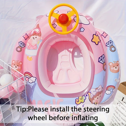 Cute Cartoon Animal Inflatable Pool Float for Kids & Adults – Fun Colorful Beach Floatie Summer Water Toy for Swimming Pool Lake Beach Backyard Vacation, Blue Green Pink