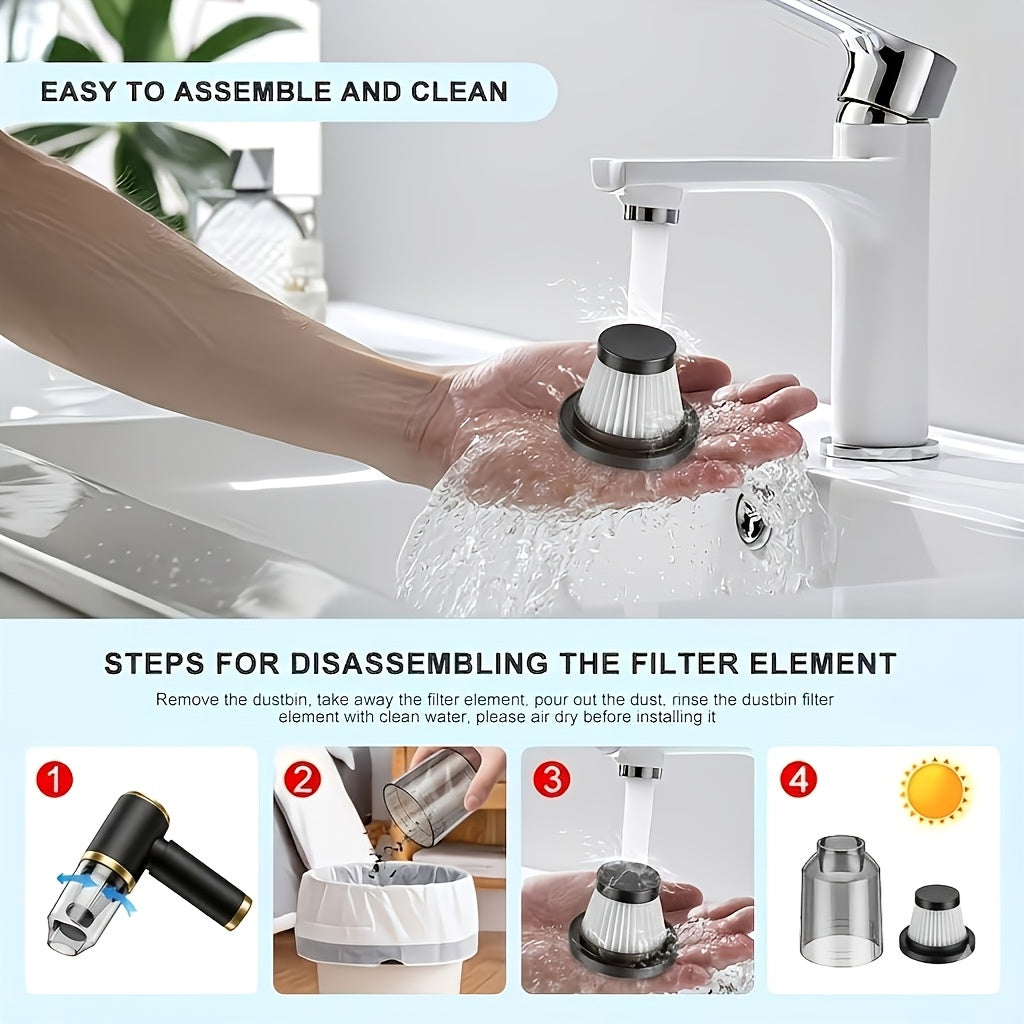 8000Pa Car Vacuum Cleaner - Strong Suction, High Efficiency, Portable Cordless Household Handheld Vacuum Cleaner With Both Blowing And Suction Functions, Equipped With Various Gap Cleaning Tools, Suitable For Car/office/home Cleaning