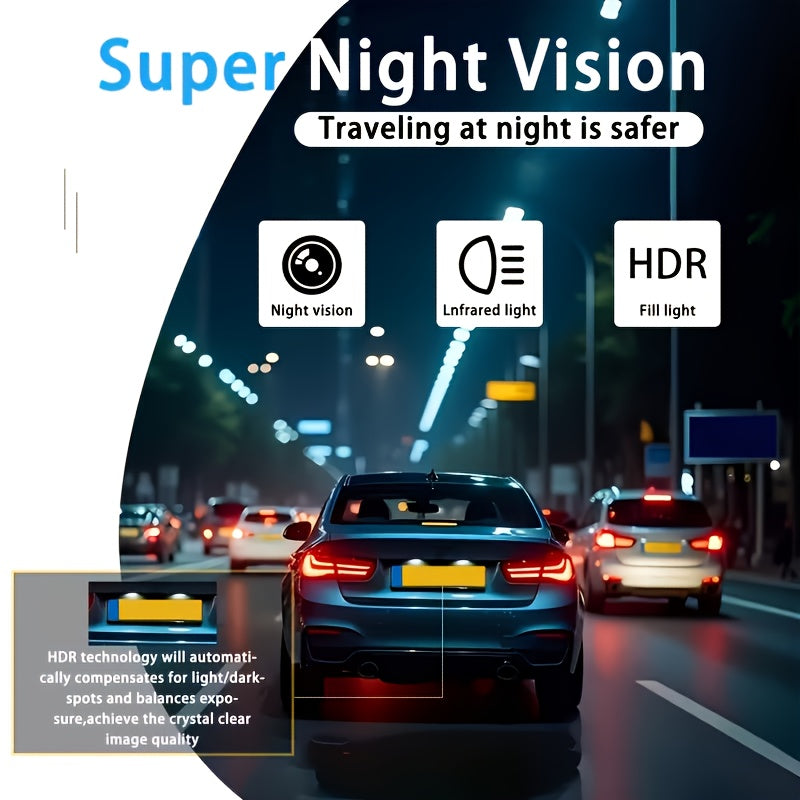 4-Channel Car Dash Cam with 4*1080P Resolution, Featuring Front, Rear, Left, And Right Cameras, Integrated Wifi, Continuous Recording, G-Sensor, Excellent Night Vision, And Includes a Free 32GB Memory Card
