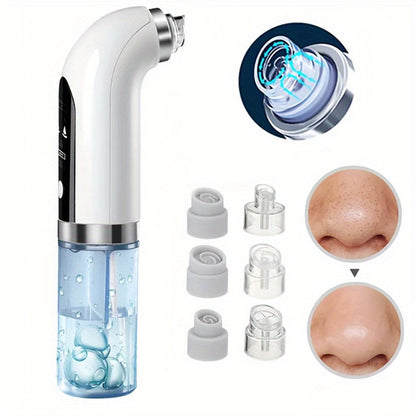Pore Vacuum Blackhead Remover – 6 Interchangeable Heads & 3 Suction Levels, USB Rechargeable Electric Pore Cleaner, Visible Deep Cleansing Facial Extractor for Men & Women, All Skin Types