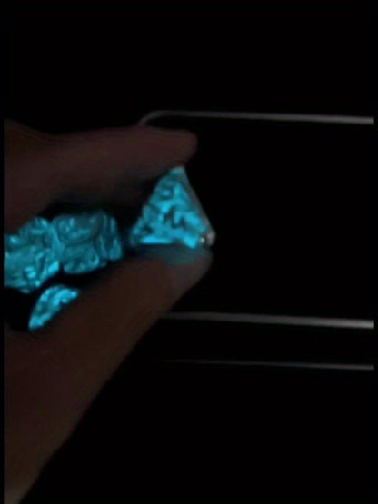 Metal Skull Dice Set 7pcs Glow in the Dark – Hollow UV Fluorescent Polyhedral DnD RPG Dice for Dungeon Masters, Skeleton Design Blue, Tabletop Gamer Gift Halloween Christmas Birthday