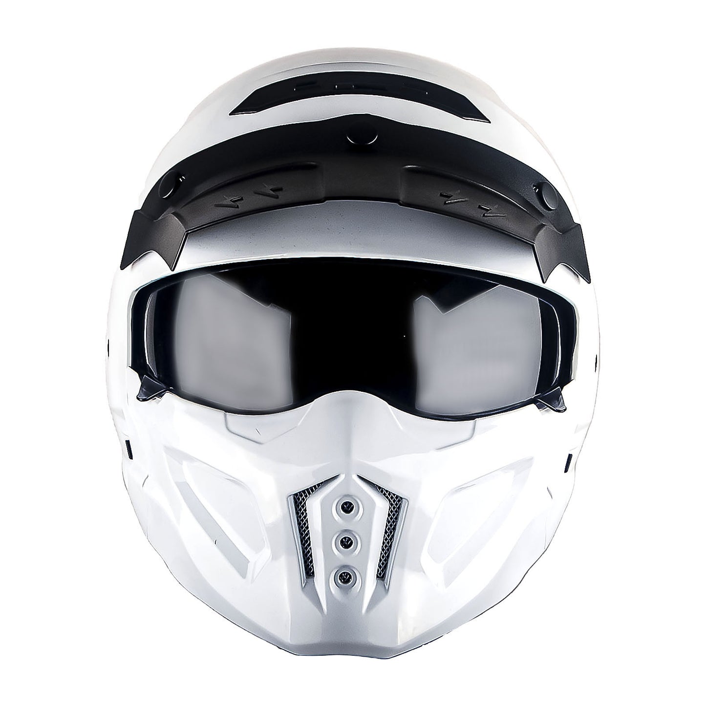 Convertible Motorcycle Helmet Full Face & Open Face 2-in-1 – Detachable Visor, Face Mask & Smoked Shield, Aerodynamic Thermoplastic Shell, Classic Style, Adult S/M/L/XL