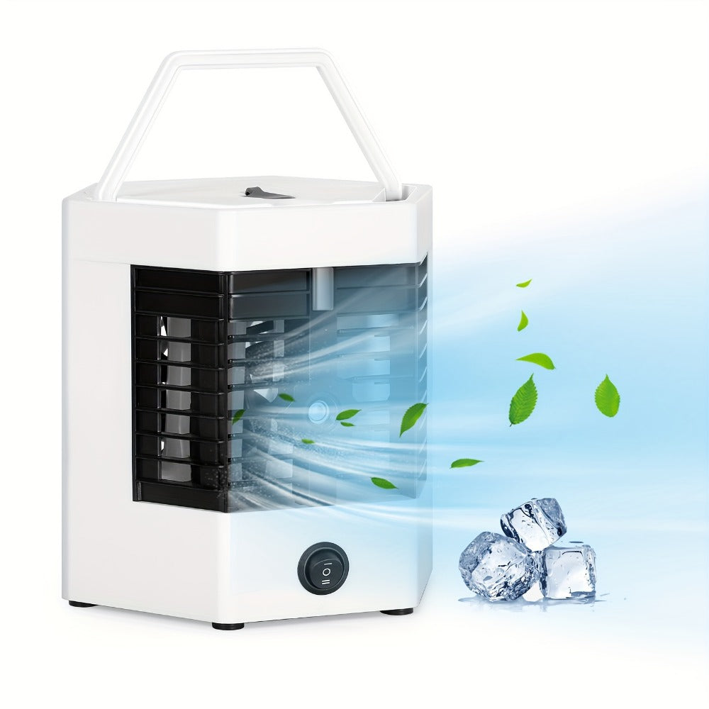 Portable Ice Cooler Fan | Mini Personal Air Conditioner with Water Ice Cooling, Anti-Leak Design & Replaceable Filter, Compact Desktop Cooler for Bedroom, Office, Camping & Tent Use – Fast Cooling