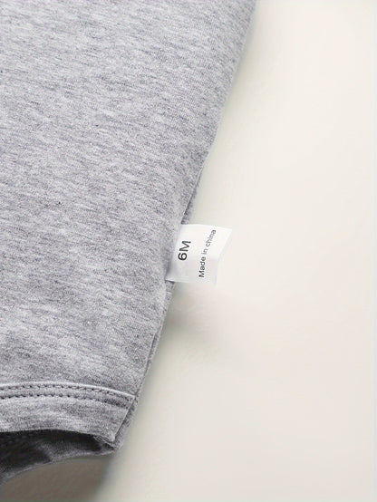 Baby Letter Print Cotton Bodysuit - Soft Crew Neck Onesie