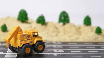 4-Piece Construction Truck Set for Kids – Excavator Dump Truck Crane Cement Mixer Sandbox STEM Engineering Vehicle Playset, Toddler Boy Girl Birthday Gift Ages 3+