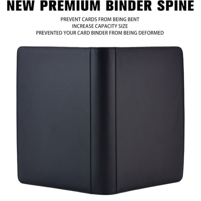 Top Loader Binder 2 Pack 576 Card Capacity – 9-Pocket Double-Sided Hard Card Binder for 3x4 Inch Cards 35-75pt, Trading Card Sports Card Organizer Album for Pokemon MTG Baseball, Black