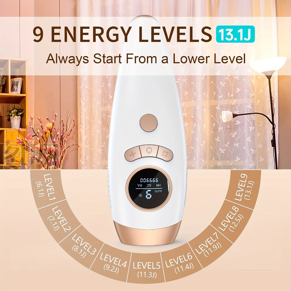 IPL Hair Removal Device for Women & Men 999,900 Flashes — Permanent At-Home Hair Remover 9 Energy Levels Painless Full Body Legs Arms Bikini Underarms Face, 94% Hair Loss in 4-6 Weeks