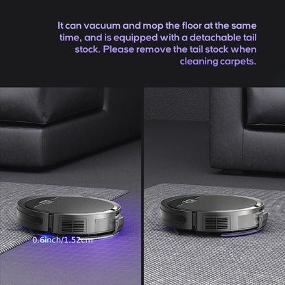 Robot Vacuum Cleaner Mop Combo 5000Pa Max Suction 2-in-1 with App & Voice Control - Scheduled Cleaning, Auto Recharge, for Pet Hair, Low Pile Carpet & Hard Floors, 12.2 inch Slim Design, Multiple Colors
