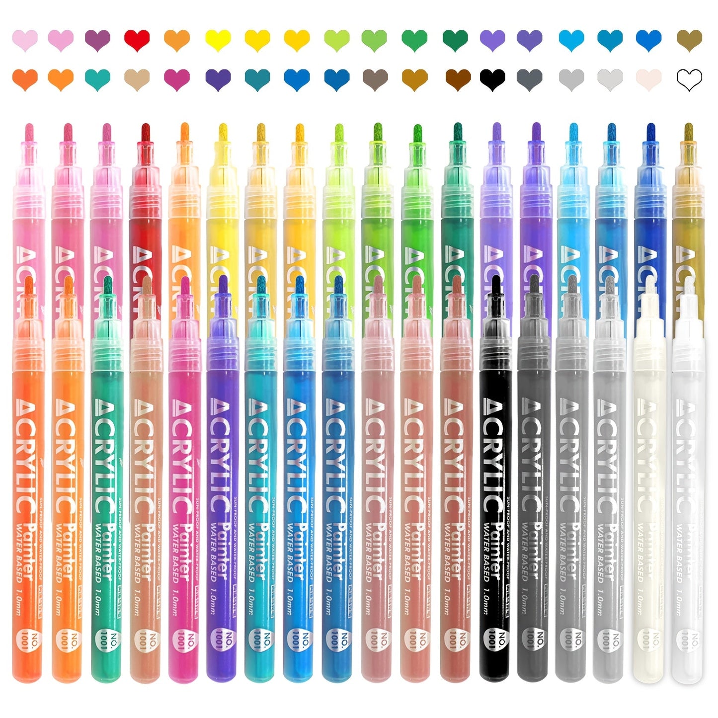 36-Color Waterproof Nail Art Pen Set with Fine Liner Brush Tip – Acrylic Nail Polish Pens for Painting Dotting French Tips Liner Drawing & Gel Decoration, Quick-Dry Smudge-Proof DIY Manicure Kit for Beginners & Pros