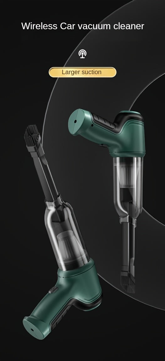 A Three In One Wireless Vacuum Cleaner with A High Power, Which Can Be Used for Suction, Air Extraction, And Blowing, Both In The Car And At Home. It Has An Extended Battery Life, Can Absorb Dust, Debris, Pet Hair, Air Extraction, And Dust Blowing