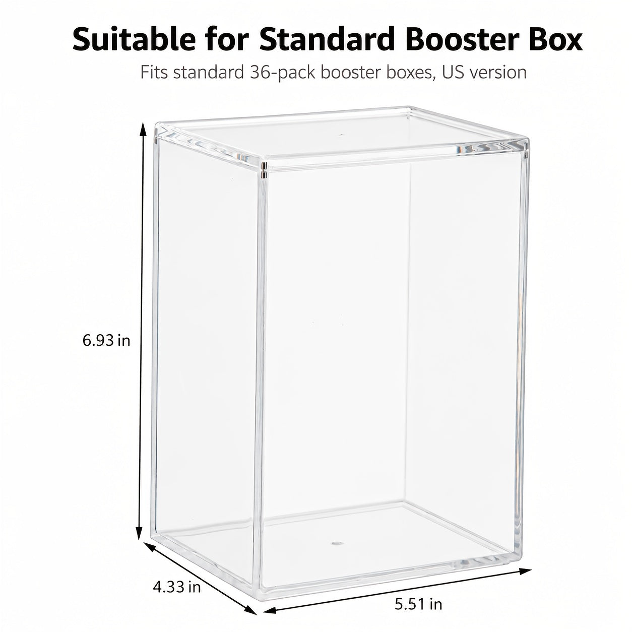 Acrylic Display Box for Pokemon ETB & Trading Cards – 6mm Stackable Magnetic Dustproof Case for Elite Trainer Box, Sports Memorabilia & Collectibles Showcase