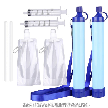Portable Water Filter Straw for Camping, Hiking & Backpacking – 0.2 Micron Filtration, Filters Up to 10000 Gallons, BPA-Free Survival Water Purifier