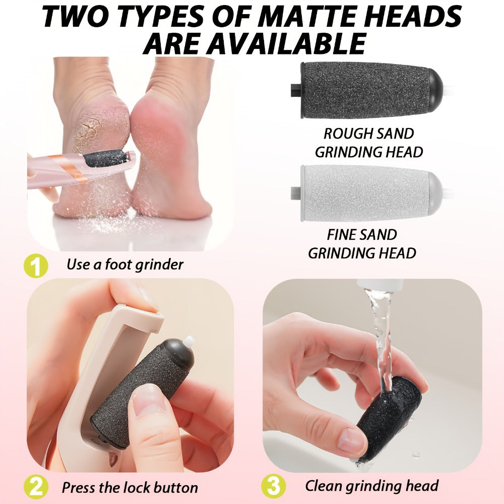 Electric Callus Remover for Feet with Foot Cream Stick Rechargeable Pedicure Tool 2 Speeds 2000 5000 RPM 2 Roller Heads – Dead Skin Dry Callus Cracked Heel Remover 60-Min Battery Gift for Women Pink