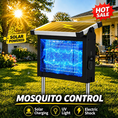 Solar Bug Zapper Outdoor 4200V – Solar Powered Mosquito Killer with Auto/Manual Dual Mode, 2100 Sq.Ft Coverage, 12H Runtime, 3-Way Charging, 10FT Cord, Safe for Family & Pets, for Patio, Garden & Camping