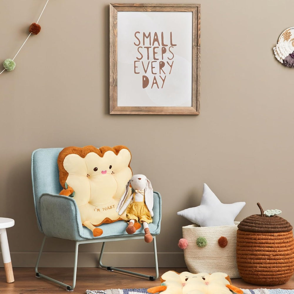 Toast Chair Cushion Bread Pillow Toast Seat Cushion Bread Plush Pillow Cushions Kawaii Office Desk Chair Car Additions Food Pillows Gift for Birthday Christmas Sofa Bedroom