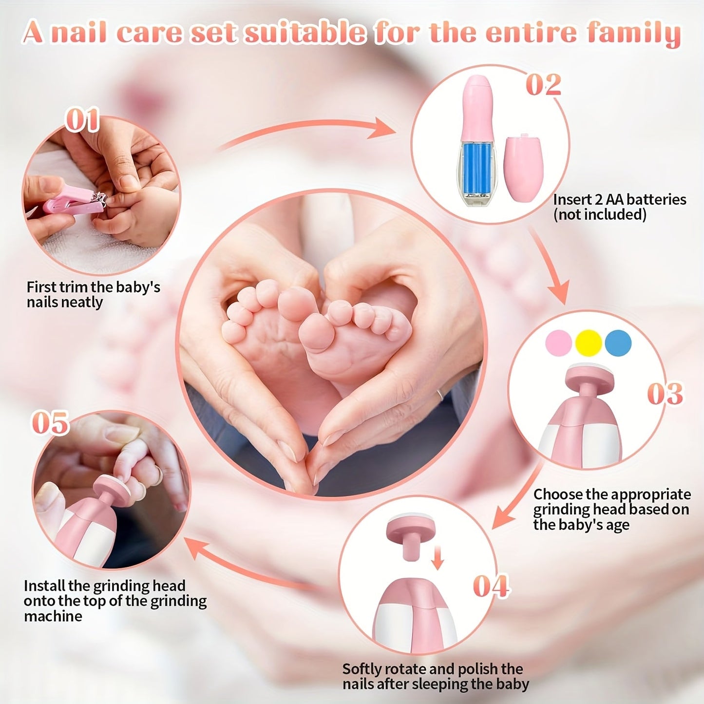Baby Grooming Kit 24-in-1 - Electric Nail Trimmer