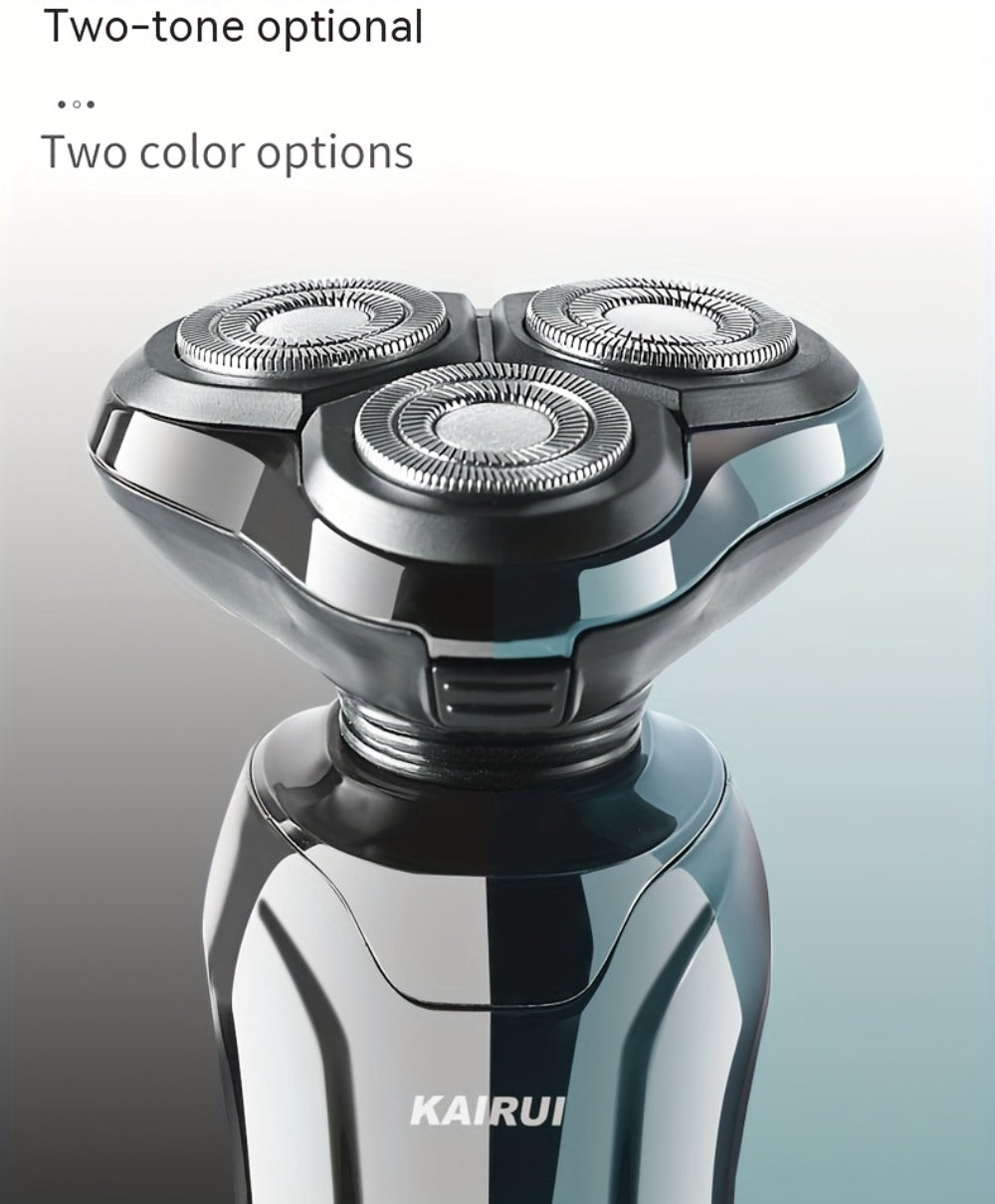 Electric Shaver for Men 4D Floating Triple Blade Waterproof — Wet Dry Razor with LED Battery Display & Type-C Fast Charging, High-End Close Shave Grooming Gift for Dad Husband