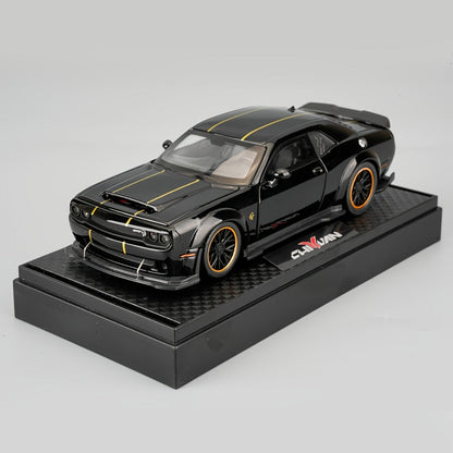 1:32 Scale Dodge Hellcat Die-Cast Metal Car Model with Openable Doors & Display Base – Collector Diecast Vehicle, Desk Decoration, Birthday Christmas Gift for Adults Men