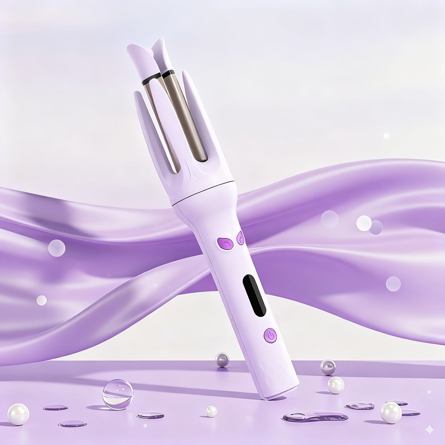 Automatic Rotating Curling Wand with Ceramic Barrel & Smart Anti-Tangle Technology — Adjustable Temp 150–210°C, Fast Heat-Up, Home Travel Salon Hair Curler for Women, Gift Ready, Pink Purple Yellow