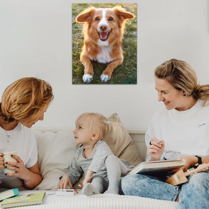 Custom Canvas Print Personalized Pet Family Photo Wall Art Ready to Hang, Custom Photo Canvas Printing for Pets Weddings Birthdays, Framed & Unframed Canvas Options Multiple Sizes 6x8 to 24x16in