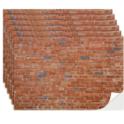 Dollhouse Wallpaper Flooring Peel Stick 12 Sheets Red Clinker Brick Miniature Self-Adhesive Paper for 1:12 Scale Dollhouse DIY Craft Room Box Diorama Decor Gift