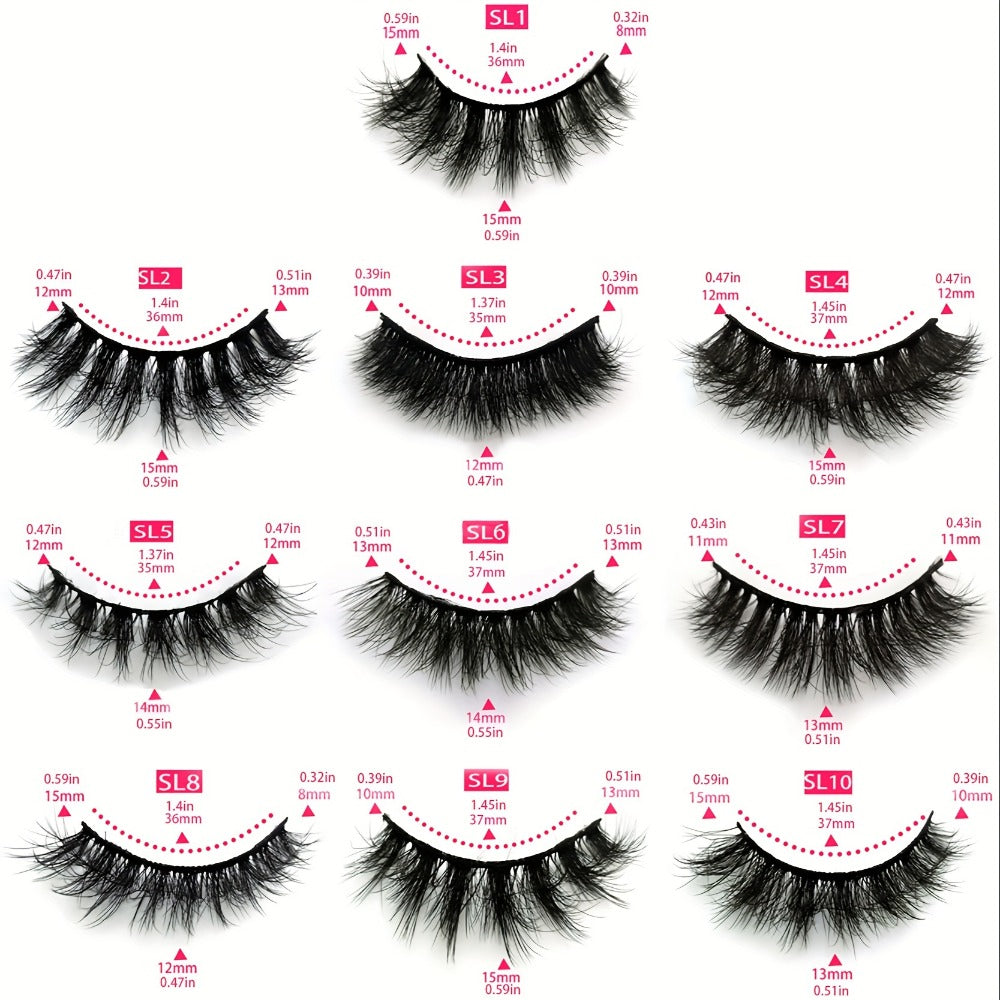Russian DD Curl False Eyelashes 20 Pairs 5 Mix Styles – Cat Eye Extra Thick Fluffy Natural Reusable Lightweight Lash Multipack for Daily Wear, Parties & Special Occasions