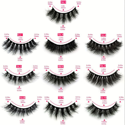Russian DD Curl False Eyelashes 20 Pairs 5 Mix Styles – Cat Eye Extra Thick Fluffy Natural Reusable Lightweight Lash Multipack for Daily Wear, Parties & Special Occasions
