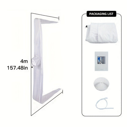 Portable AC Window Sealing Strip Universal | Adjustable Air Conditioner Exhaust Hose Seal Kit with Zipper & Adhesive | 4M 5M 220" 236" Sizes for All Portable Air Conditioners