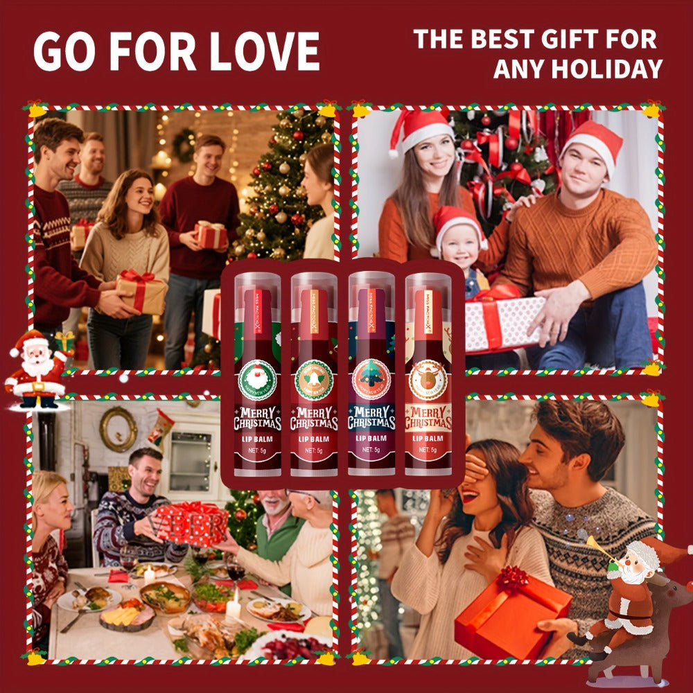 Christmas Lip Gloss & Balm Set 32 Pcs — MISS FACTOR Holiday Gift, Long-Lasting Hydrating Smudge-Proof Formula, Lipstick-Like Tubes, Festive Stocking Stuffer for Women Girls & Beauty Lovers