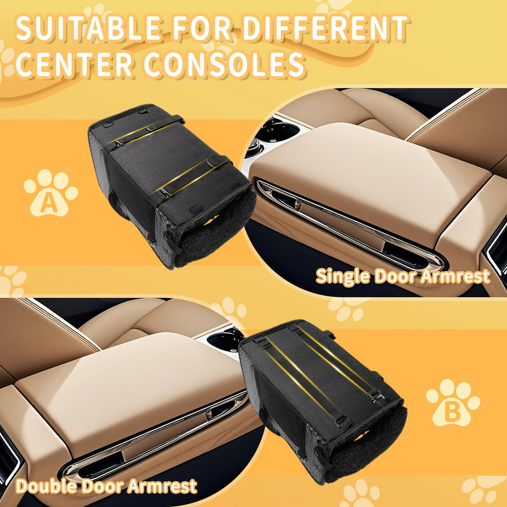 Comfortable Central Console Dog Car Seat, Portable Cozy Booster Car Seat, Deluxe Pet Car Seat for Dogs & Cats with Safety Harness, Breathable Mesh & Soft Padding - for Safe & Comfortable Trave