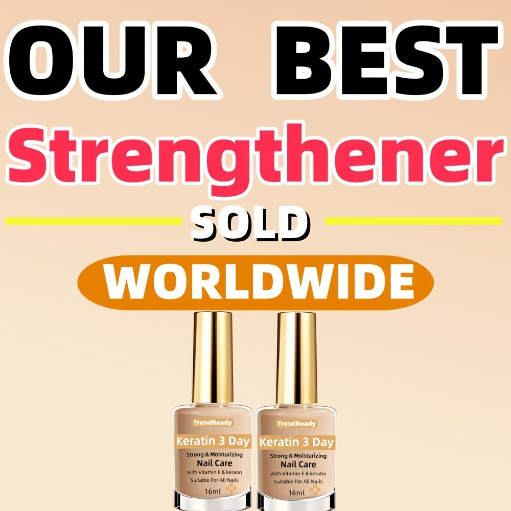 Nail Strengthener 4-in-1 Keratin Protein Hardener for Weak Splitting & Breaking Nails – Fast Dry Alcohol-Free Nail Care Oil Instant & 3-Day Repair Manicure Treatment 2pcs & 4pcs