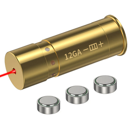 Red Laser Bore Sighter Multi-Caliber Firearms Calibration Tool 9mm 45ACP 308Win 223Rem 12GA 7.62 38SPL 44Mag Battery Included for Shooting Range