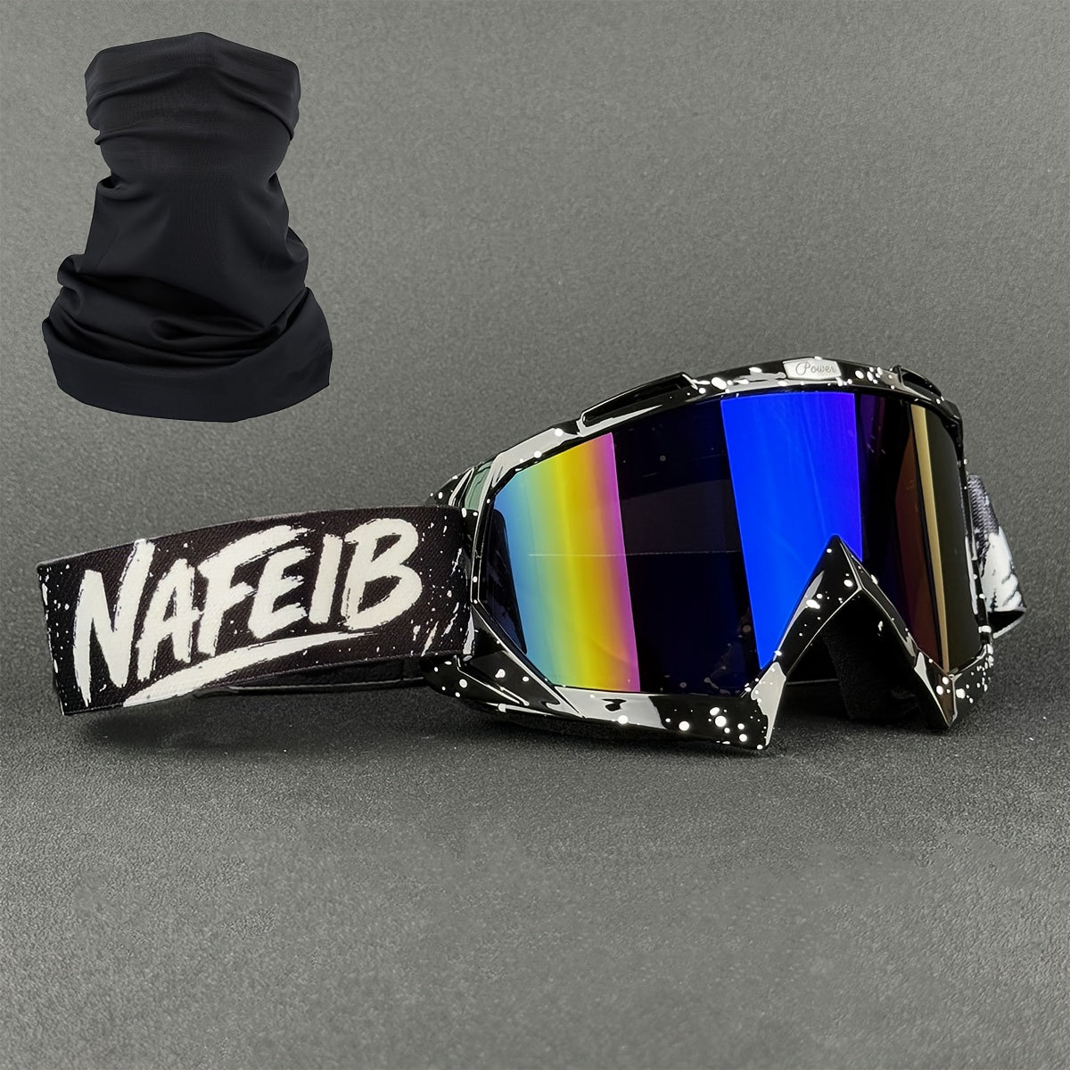 Ski Goggles with Headscarf Set – PC Lens TPU Frame, Windproof Dustproof, Helmet Compatible for Men Women Adults, Multiple Color Options