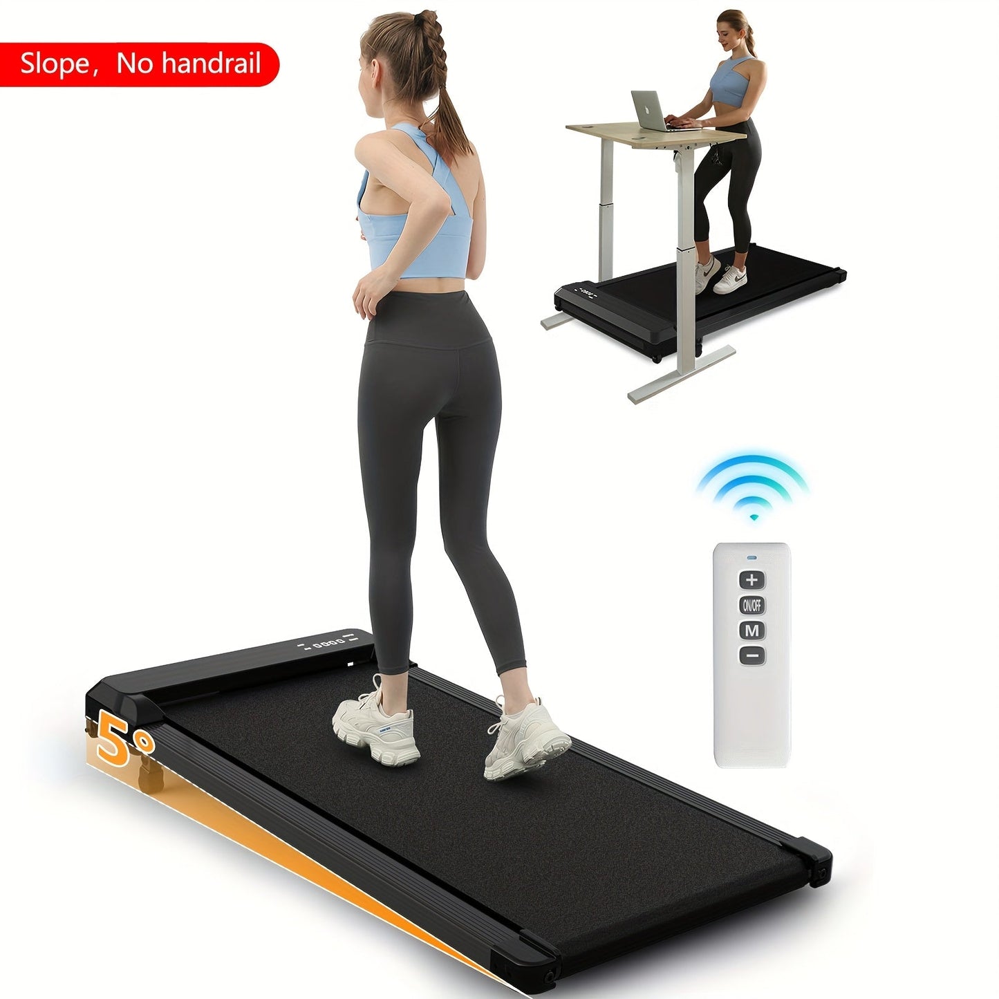 Incline Foldable Treadmill Walking Pad – 300lb Capacity, Portable with Handles, Under Desk Compact Design for Home & Office Use – 3 Model Options