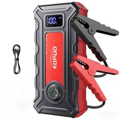 KOPUO 5000A Optional 6000A Car Battery Jump Starter, Battery Jumper Starter Portable (2.38gal Gas/2.11gal Diesel), 65W Charging Jump Box, Portable Car Jump Starter with 160W, Compact, Camping Essentials