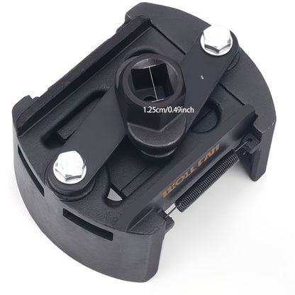 Adjustable Oil Filter Wrench 2-Jaw Reversible – Universal U-Shaped Multi-Function Stainless Steel with Hex Socket & Adjustment Knob for Engine Oil Filter Removal & Installation