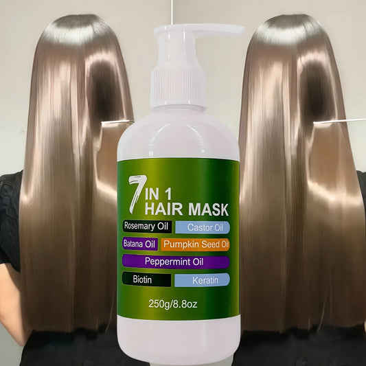 7-in-1 Deep Moisturizing Hair Mask with Multi-Oil Blend – Lightweight Nourishing Hair Cream for Dry, Damaged & Chemically Treated Hair, Fast-Absorbing Repair Treatment for Women & Men, 250g
